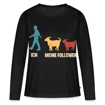 Ich Und Meine Follower Ziegen Ziege - Frauen Premium Bio Langarmshirt - Schwarz - Vorne - Julia (174cm)