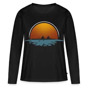 Rameur Rameur Bateau à rames - T-shirt manches longues Premium bio Femme - noir - Devant - Julia (174cm)