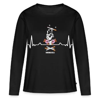 Fumer peut être fatal - T-shirt manches longues Premium bio Femme - noir - Devant - Julia (174cm)