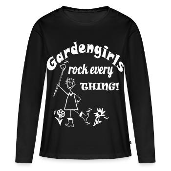 Funny Garden Woman Gardening - Women's Premium Organic Long Sleeve Shirt - black - Front - Julia (174cm)
