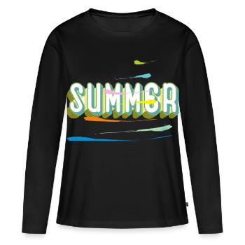 Été - T-shirt manches longues Premium bio Femme - noir - Devant - Julia (174cm)