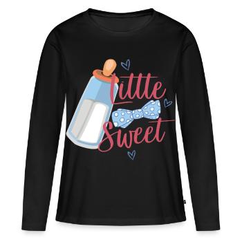 Bébé petit et doux - T-shirt manches longues Premium bio Femme - noir - Devant - Julia (174cm)