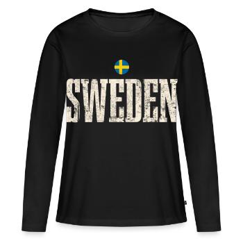 Schweden - Frauen Premium Bio Langarmshirt - Schwarz - Vorne - Julia (174cm)