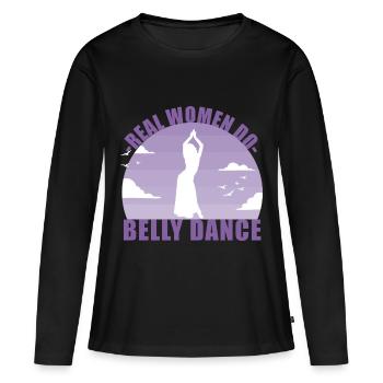 Danse du ventre Danseuse du ventre Danseur Cadeau - T-shirt manches longues Premium bio Femme - noir - Devant - Julia (174cm)
