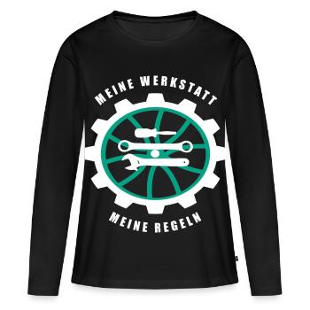 My workshop My rules - Women's Premium Organic Long Sleeve Shirt - black - Front - Julia (174cm)