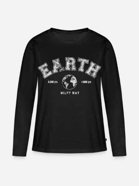 Earth Day - Frauen Premium Bio Langarmshirt - Schwarz