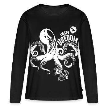 Chemise de l’île d’Usedom - T-shirt manches longues Premium bio Femme - noir - Devant - Julia (174cm)