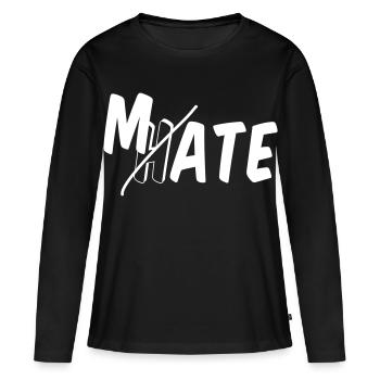 Mate - ne déteste pas - T-shirt manches longues Premium bio Femme - noir - Devant - Julia (174cm)