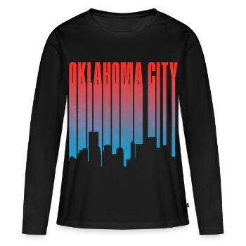Pente de la ligne d’horizon d’Oklahoma City - T-shirt manches longues Premium bio Femme - noir - Devant - Julia (174cm)