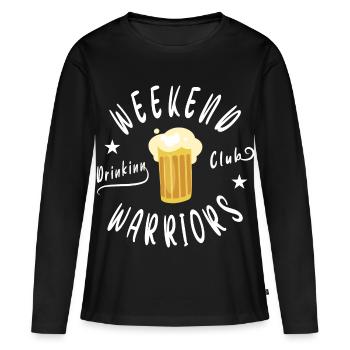 Wochenende Bier Club - Frauen Premium Bio Langarmshirt - Schwarz - Vorne - Julia (174cm)