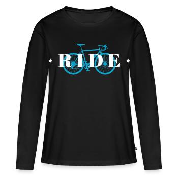 Faire du vélo - T-shirt manches longues Premium bio Femme - noir - Devant - Julia (174cm)
