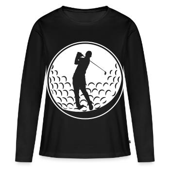 Balle de golf - T-shirt manches longues Premium bio Femme - noir - Devant - Julia (174cm)