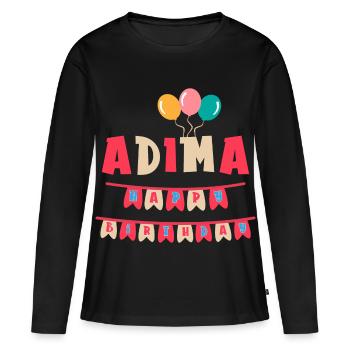T-shirt Adima joyeux anniversaire joyeux anniversaire - T-shirt manches longues Premium bio Femme - noir - Devant - Julia (174cm)