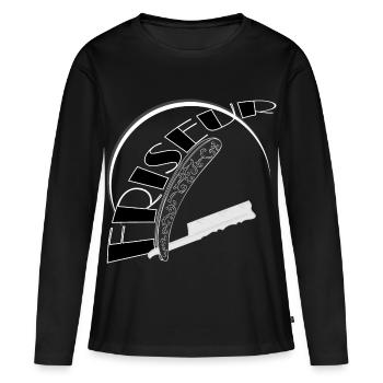 Hairdresser Razor Salon - Women's Premium Organic Long Sleeve Shirt - black - Front - Julia (174cm)