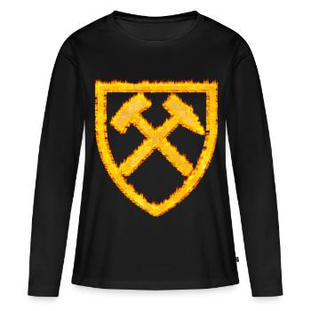 Mine de charbon à marteau et maillet Dortmund - T-shirt manches longues Premium bio Femme - noir - Devant - Julia (174cm)