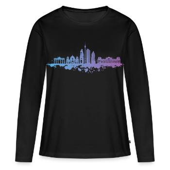 Capitale de la Porte de Brandebourg de Berlin - T-shirt manches longues Premium bio Femme - noir - Devant - Julia (174cm)