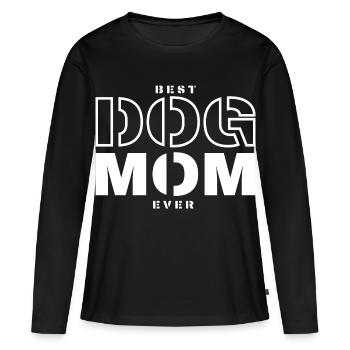 Beste Hundemama aller Zeiten - Frauen Premium Bio Langarmshirt - Schwarz - Vorne - Julia (174cm)