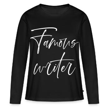 Berühmter Schriftsteller - Frauen Premium Bio Langarmshirt - Schwarz - Vorne - Julia (174cm)