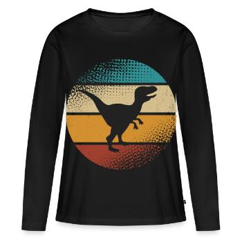 Velociraptor Dino Dinosaures - T-shirt manches longues Premium bio Femme - noir - Devant - Julia (174cm)