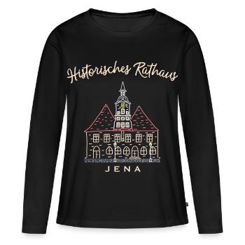 Historisches Rathaus Jena, Thüringen - Frauen Premium Bio Langarmshirt - Schwarz - Vorne - Julia (174cm)