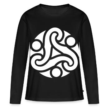 Symbole celtique de protection (blanc) - T-shirt manches longues Premium bio Femme - noir - Devant - Julia (174cm)