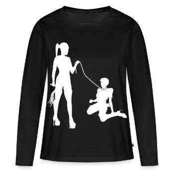 Domina mistress with SM slave - Women's Premium Organic Long Sleeve Shirt - black - Front - Julia (174cm)