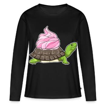 Glaçage de tortue - T-shirt manches longues Premium bio Femme - noir - Devant - Julia (174cm)
