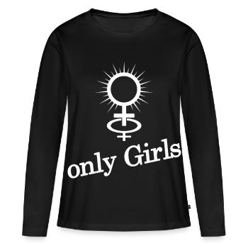 seulement pour les femmes - Maîtresse lesbienne - T-shirt manches longues Premium bio Femme - noir - Devant - Julia (174cm)