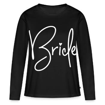 Bride - Braut - Frauen Premium Bio Langarmshirt - Schwarz - Vorne - Julia (174cm)