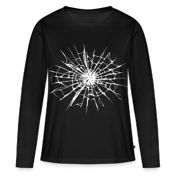 Verre brisé - T-shirt manches longues Premium bio Femme - noir - Devant - Julia (174cm)