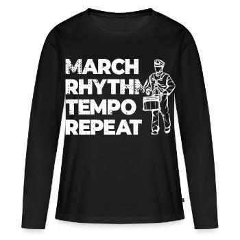 Répétition du tempo du rythme de marche - T-shirt manches longues Premium bio Femme - noir - Devant - Julia (174cm)