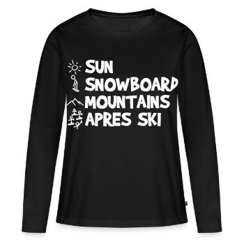 Blague drôle sur le snowboard - T-shirt manches longues Premium bio Femme - noir - Devant - Julia (174cm)