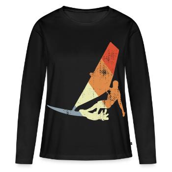 Vintage Windsurfers - T-shirt manches longues Premium bio Femme - noir - Devant - Julia (174cm)