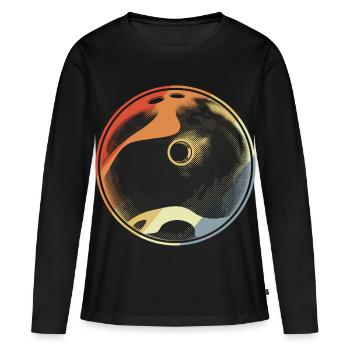 Boule de bowling vintage - T-shirt manches longues Premium bio Femme - noir - Devant - Julia (174cm)