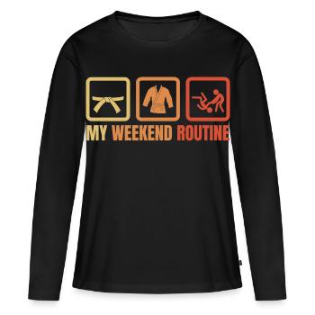 Judo Routine - Women's Premium Organic Long Sleeve Shirt - black - Front - Julia (174cm)