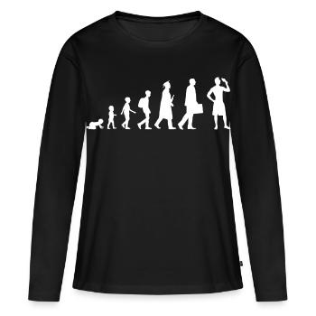 Eiscreme Evolution - Frauen Premium Bio Langarmshirt - Schwarz - Vorne - Julia (174cm)