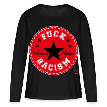 DE RACISME - T-shirt manches longues Premium bio Femme - noir - Devant - Julia (174cm)
