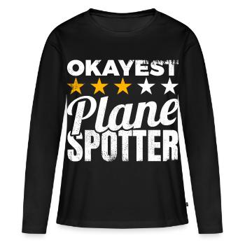 Planespotter moyen - T-shirt manches longues Premium bio Femme - noir - Devant - Julia (174cm)
