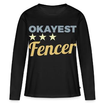 Escrimeur moyen - T-shirt manches longues Premium bio Femme - noir - Devant - Julia (174cm)