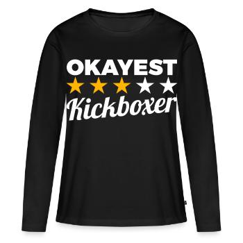 Kickboxeur moyen - T-shirt manches longues Premium bio Femme - noir - Devant - Julia (174cm)