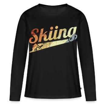 Ski - T-shirt manches longues Premium bio Femme - noir - Devant - Julia (174cm)