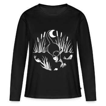 Prise de minuit - T-shirt manches longues Premium bio Femme - noir - Devant - Julia (174cm)