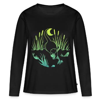 Prise de minuit - T-shirt manches longues Premium bio Femme - noir - Devant - Julia (174cm)