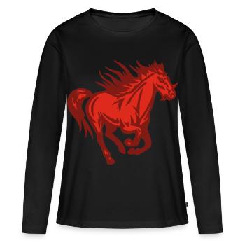Demonic Horse - Women's Premium Organic Long Sleeve Shirt - black - Front - Julia (174cm)