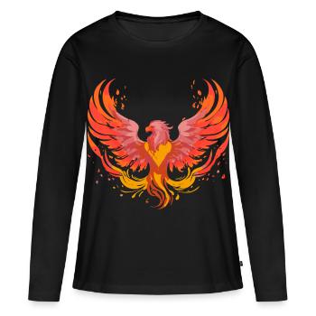 Phoenix Phönix - Frauen Premium Bio Langarmshirt - Schwarz - Vorne - Julia (174cm)