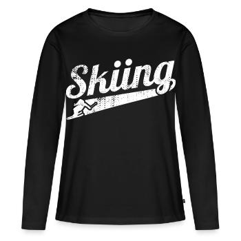 Skieur de compétition - T-shirt manches longues Premium bio Femme - noir - Devant - Julia (174cm)