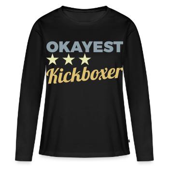 Kickboxer drôle - T-shirt manches longues Premium bio Femme - noir - Devant - Julia (174cm)