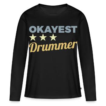 Batteur moyen - T-shirt manches longues Premium bio Femme - noir - Devant - Julia (174cm)