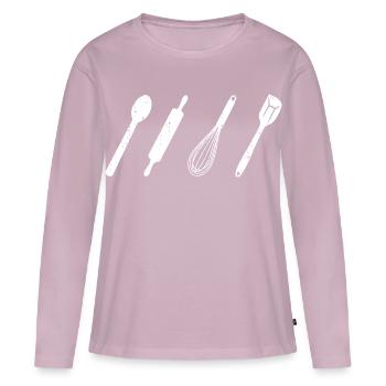 Baking utensils - Women's Premium Organic Long Sleeve Shirt - dusky pink - Front - Julia (174cm)