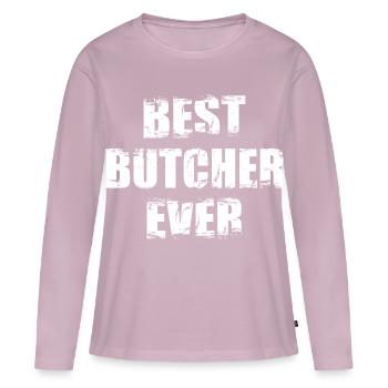 Best Butcher - Women's Premium Organic Long Sleeve Shirt - dusky pink - Front - Julia (174cm)